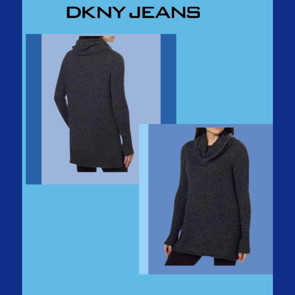 Dkny Sweaters - DKNY JEANS HEATHER COWL NECK TUNIC SWEATER SIZE SMALL